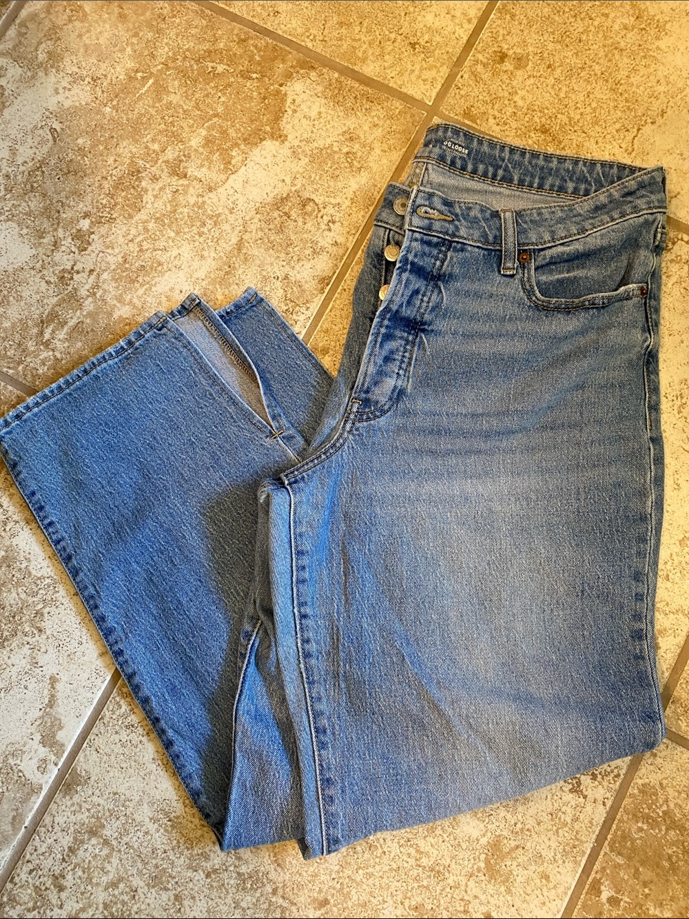 Old Navy Women's High-Rise OG loose secrete smooth pickets Blue Jeans